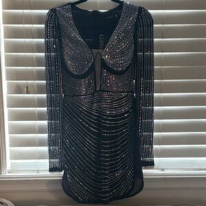 Black and Silver Beaded Dress